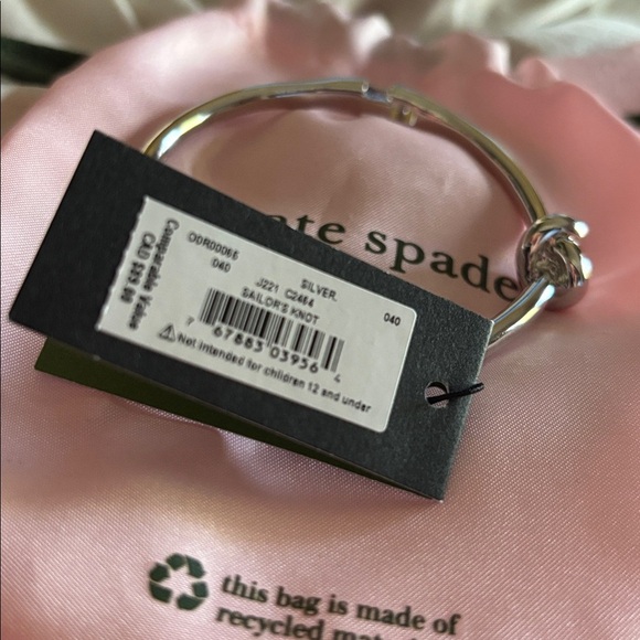 Kate Spade New York Silver Sailors Knot clasp authentic Bracelet - Picture 5 of 6